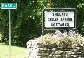 Cedar Springs cottage sign by the St. Lawrence River